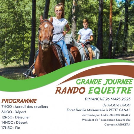 26 mars, journée randonnée équestre en forêt pour enfants...