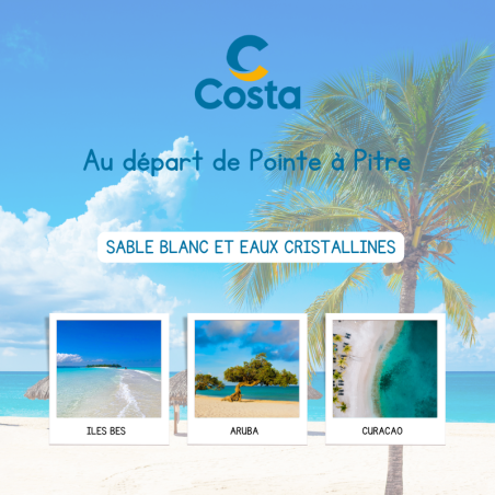 Sable blanc et eaux cristallines - Costa Fortuna 8 Jours/7 nuits - Départ le 24 Janvier 2025