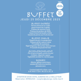 Buffet de Noël – 25 décembre – Dégustation & Animation Musicale Auberge de la vieille tour