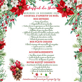 Canella Beach Hôtel • Menu de Noel - Mercredi 24 Décembre - Animation Musicale par le groupe Zig Zag